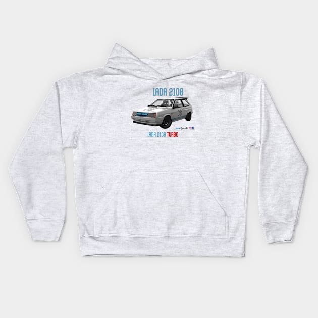 Lada 2108 Turbo White 08 Kids Hoodie by PjesusArt